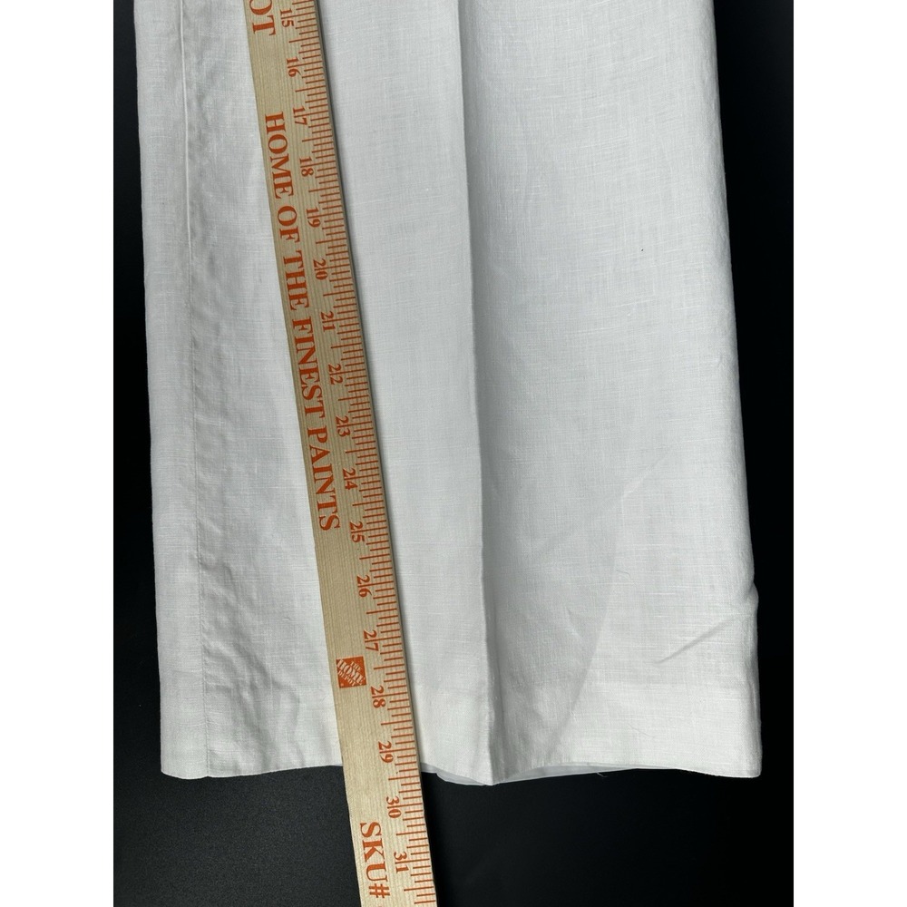 Merona Dress Pants 100% Linen Straight Leg Lined Womens 16 White JJ25 - Picture 6 of 8